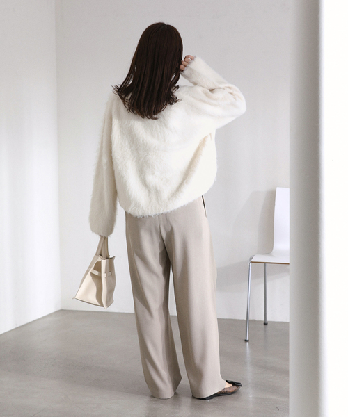 La TOTALITE（ラトータリテ）の「ウール混クルーネックプルオーバー（ニット/セーター・レディース・ホワイト/ピンク/グレー・FREE）」の12枚目の写真