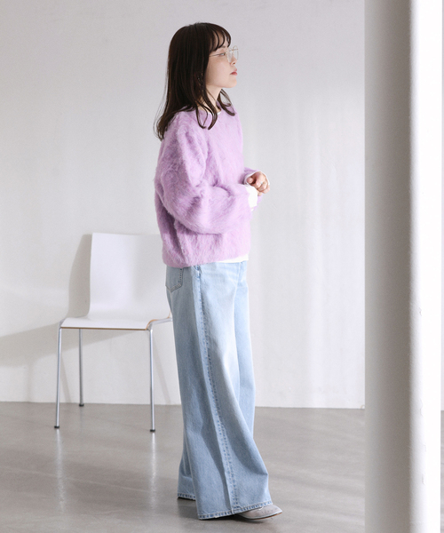 La TOTALITE（ラトータリテ）の「ウール混クルーネックプルオーバー（ニット/セーター・レディース・ホワイト/ピンク/グレー・FREE）」の15枚目の写真