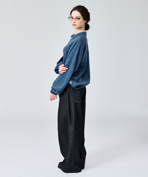 WETTEMPT（ウィテンプト）の「MERANGE KNIT POLO / メランジニットポロ（ニット/セーター・メンズ・カーキ/グレー/チャコールグレー/ブルー・SMALL/MEDIUM/LARGE）」の6枚目の写真