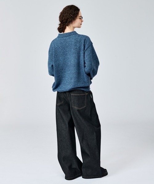 WETTEMPT（ウィテンプト）の「MERANGE KNIT POLO / メランジニットポロ（ニット/セーター・メンズ・カーキ/グレー/チャコールグレー/ブルー・SMALL/MEDIUM/LARGE）」の7枚目の写真