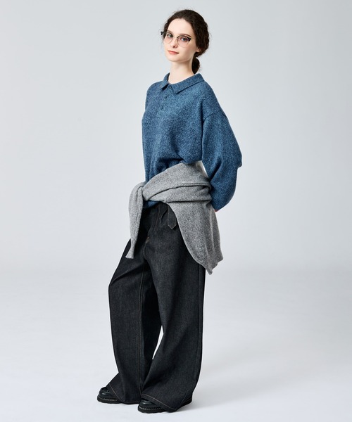 WETTEMPT（ウィテンプト）の「MERANGE KNIT POLO / メランジニットポロ（ニット/セーター・メンズ・カーキ/グレー/チャコールグレー/ブルー・SMALL/MEDIUM/LARGE）」の10枚目の写真