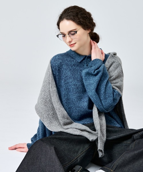 WETTEMPT（ウィテンプト）の「MERANGE KNIT POLO / メランジニットポロ（ニット/セーター・メンズ・カーキ/グレー/チャコールグレー/ブルー・SMALL/MEDIUM/LARGE）」の15枚目の写真