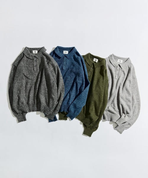 WETTEMPT（ウィテンプト）の「MERANGE KNIT POLO / メランジニットポロ（ニット/セーター・メンズ・カーキ/グレー/チャコールグレー/ブルー・SMALL/MEDIUM/LARGE）」の16枚目の写真