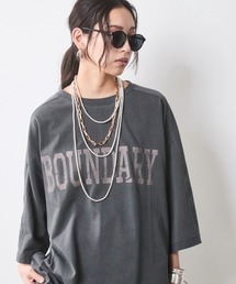 綿100％ロゴプリントチュニックTシャツ＜大きいサイズ有＞シックスタイル