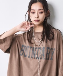 綿100%ロゴプリントチュニックTシャツ<大きいサイズ有>シックスタイル