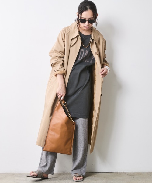 CHIC STYLE(シックスタイル)の「綿100%ロゴプリントチュニックTシャツ<大きいサイズ有>シックスタイル(その他トップス・レディース・チャコール/モカ・5L/4L/3L/LL/L/M)」の17枚目の写真