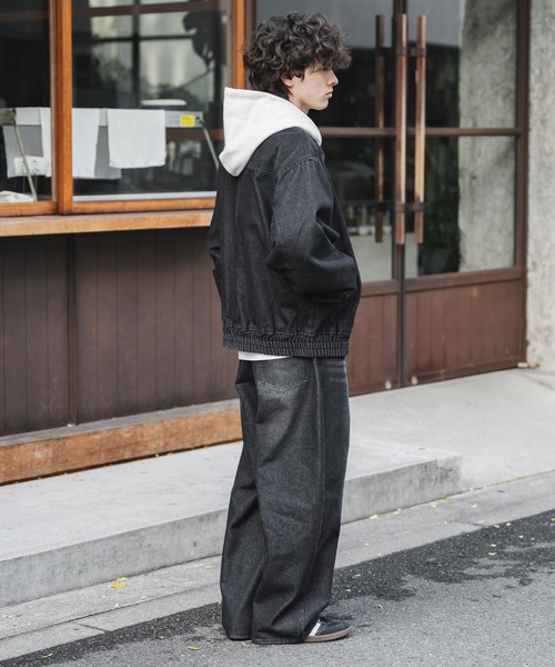 ヴィンテージライク オーバーサイズデニムブルゾン（デニムジャケット