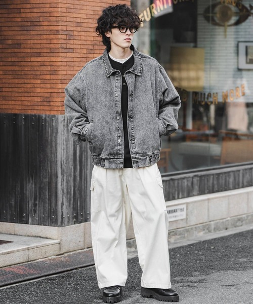 ヴィンテージライク オーバーサイズデニムブルゾン（デニムジャケット