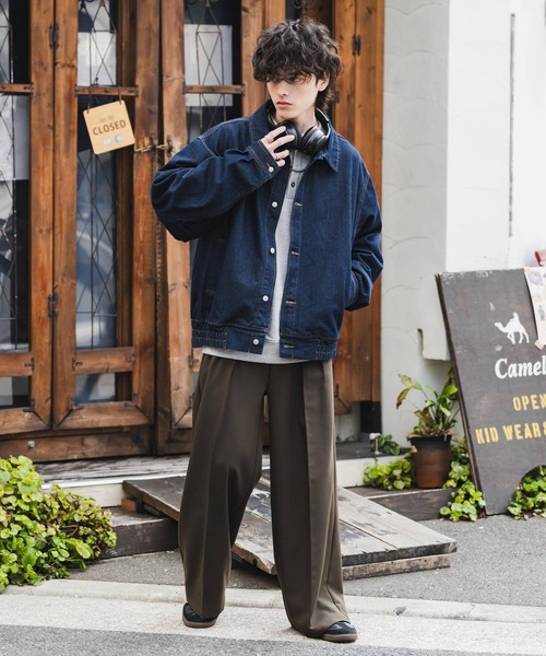 ヴィンテージライク オーバーサイズデニムブルゾン（デニムジャケット