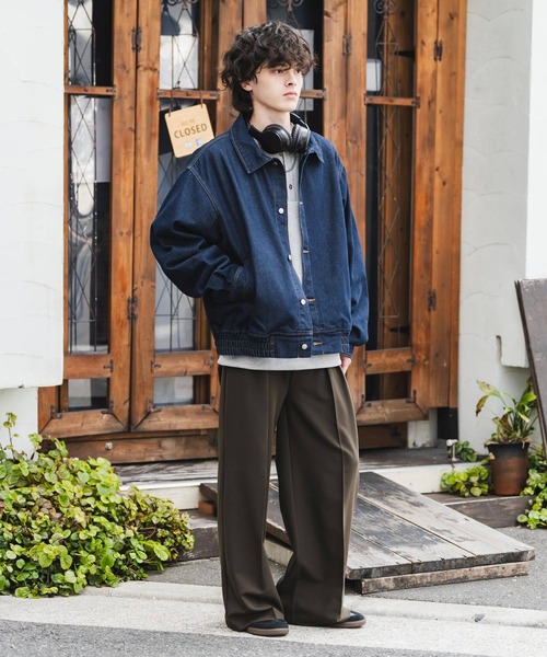 ヴィンテージライク オーバーサイズデニムブルゾン（デニムジャケット