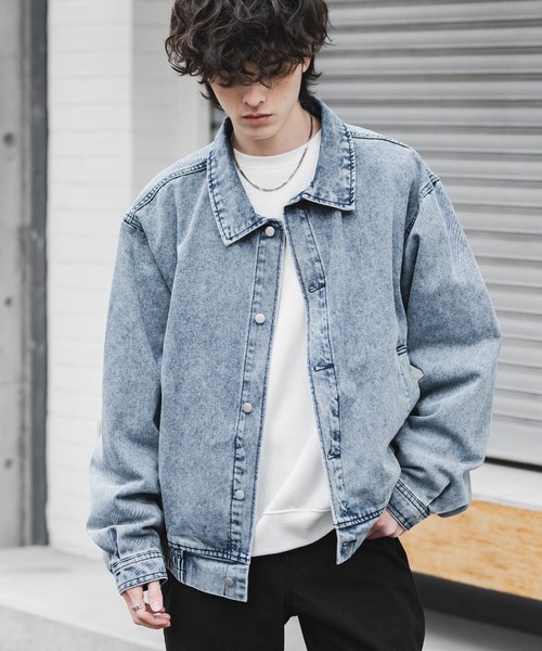 ヴィンテージライク オーバーサイズデニムブルゾン（デニムジャケット