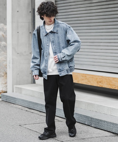 Rocky Monroe（ロッキーモンロー）の「ヴィンテージライク オーバーサイズデニムブルゾン（デニムジャケット・メンズ・ブラック/ワンウォッシュ/ライトブラック/ケミカルウォッシュ/インディゴブルー・M/L/XL）」の10枚目の写真