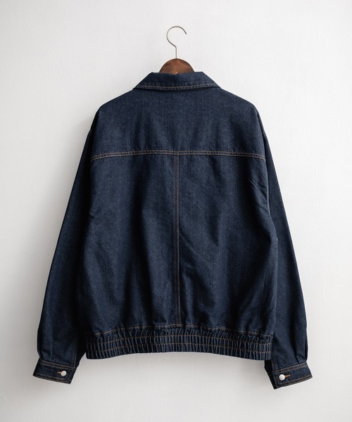 ヴィンテージライク オーバーサイズデニムブルゾン（デニムジャケット