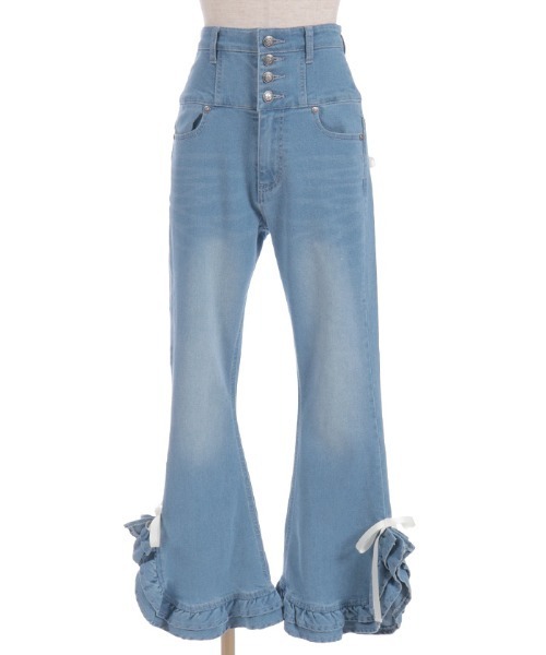 axes femme（アクシーズファム）の「フリルハイウエストデニム（その他パンツ・レディース・インディゴブルー/ケミカルウォッシュ・LARGE/MEDIUM）」の13枚目の写真