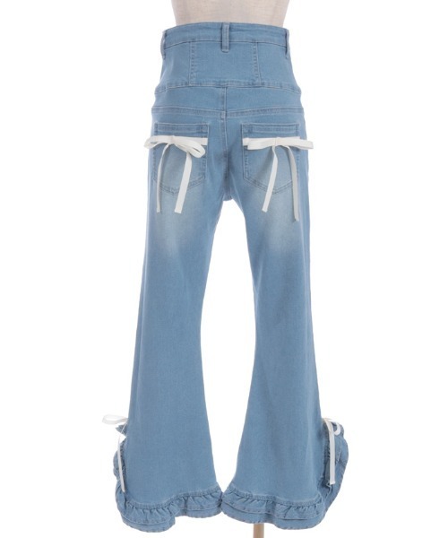 axes femme（アクシーズファム）の「フリルハイウエストデニム（その他パンツ・レディース・インディゴブルー/ケミカルウォッシュ・LARGE/MEDIUM）」の15枚目の写真