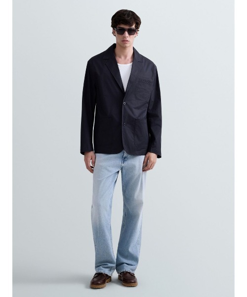 REPLAY（リプレイ）の「ストレッチコットンツイルジャケット（テーラードジャケット・メンズ・ダークネイビー・SMALL/MEDIUM/LARGE/X-LARGE）」の2枚目の写真