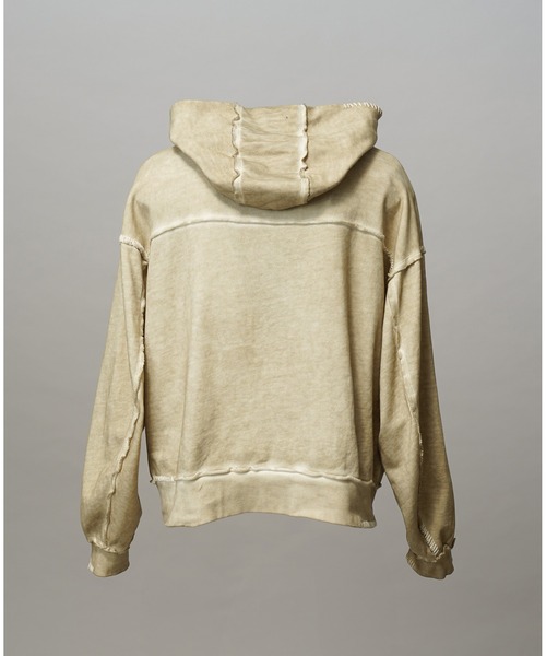 MAISON SPECIAL(メゾンスペシャル)の「《UNISEX》Over-Dye Embroidery Prime-Over Sweat Zip Hoodie/オーバーダイエンブロイダリースウェットプライムオーバーZIPパーカー【MAISON SPECIAL/メゾンスペシャル】(パーカー・メンズ・ブラック/グレイッシュベージュ/カーキ・0/1/2)」の9枚目の写真