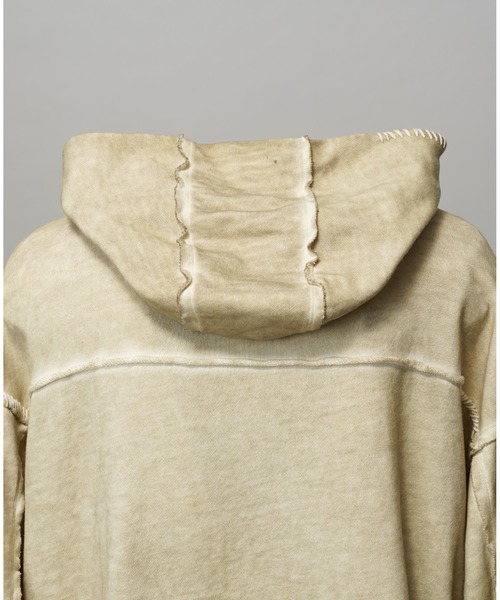 UNISEX》Over-Dye Embroidery Prime-Over Sweat Zip Hoodie/オーバー