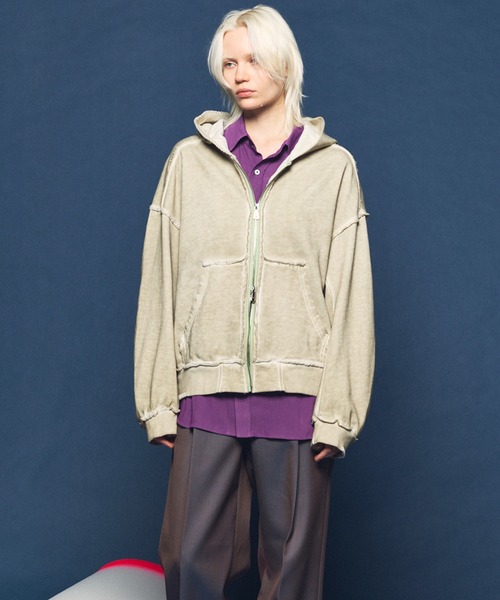 MAISON SPECIALプライムオーバースウェットジップフーディー UNISEX》Sun-fade Prime-Over Sweat Zip Hoodie/サンフェードプライム