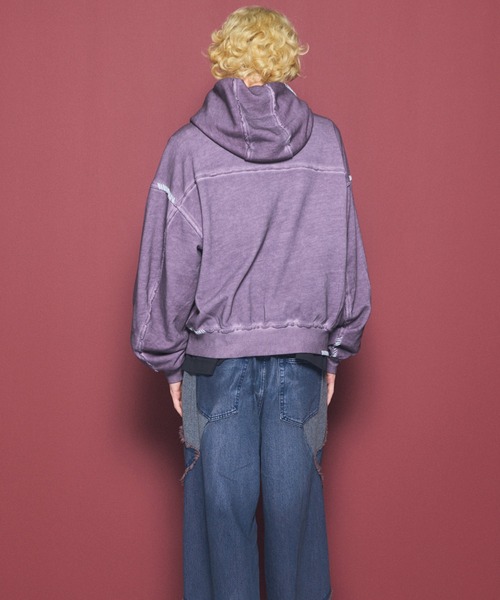 MAISON SPECIAL（メゾンスペシャル）の「《UNISEX》オーバーダイエンブロイダリースウェットプライムオーバーZIPパーカー/Over-Dye Embroidery Prime-Over Sweat Zip Hoodie【MAISON SPECIAL/メゾンスペシャル】（パーカー・メンズ・ブラック/グレイッシュベージュ/カーキ・0/1/2）」の16枚目の写真