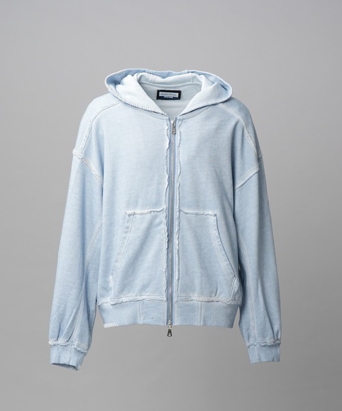 MAISON SPECIAL（メゾンスペシャル）の「《UNISEX》オーバーダイエンブロイダリースウェットプライムオーバーZIPパーカー/Over-Dye Embroidery Prime-Over Sweat Zip Hoodie【MAISON SPECIAL/メゾンスペシャル】（パーカー・メンズ・ブラック/グレイッシュベージュ/カーキ・0/1/2）」の11枚目の写真