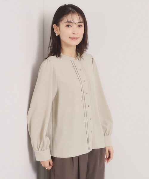 ITS'DEMO(イッツデモ)の「【入卒/手洗い可】フロントピンタックブラウス(シャツ/ブラウス・レディース・チャコールグレー/アイボリー/ナチュラル・00)」の12枚目の写真