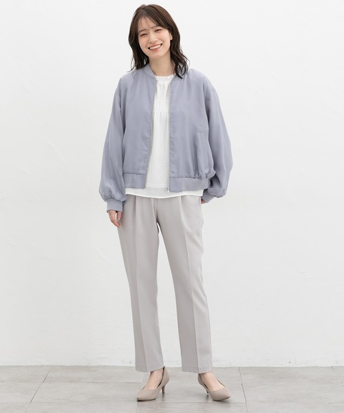 Honeys（ハニーズ）の「シアー重ねブルゾン（ブルゾン・レディース・グレイッシュベージュ/グレイッシュブルー/ブラック/ピンク系・M/LL/L/3L/S）」の10枚目の写真