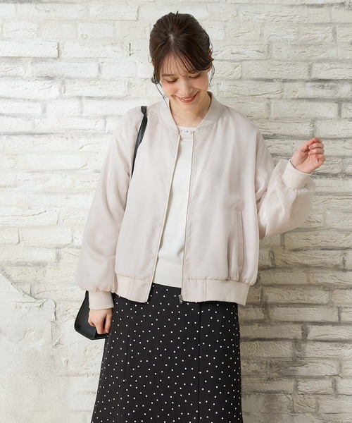 Honeys（ハニーズ）の「シアー重ねブルゾン（ブルゾン・レディース・グレイッシュベージュ/グレイッシュブルー/ブラック/ピンク系・M/LL/L/3L/S）」の19枚目の写真