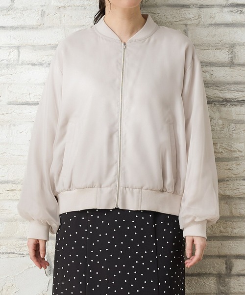 Honeys（ハニーズ）の「シアー重ねブルゾン（ブルゾン・レディース・グレイッシュベージュ/グレイッシュブルー/ブラック/ピンク系・M/LL/L/3L/S）」の20枚目の写真