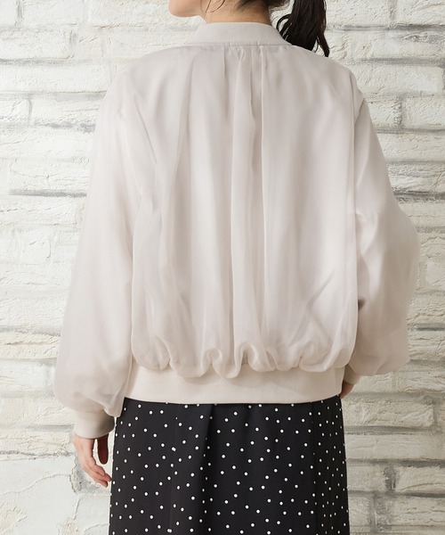 Honeys（ハニーズ）の「シアー重ねブルゾン（ブルゾン・レディース・グレイッシュベージュ/グレイッシュブルー/ブラック/ピンク系・M/LL/L/3L/S）」の22枚目の写真