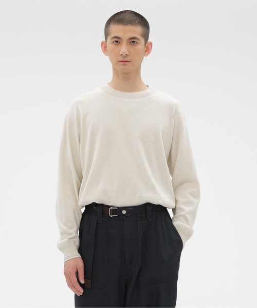 MHL.(エムエイチエル)の「FINE COTTON RIB JERSEY(Tシャツ/カットソー・メンズ・オフホワイト/ブラック/ベージュ・LARGE/MEDIUM)」の2枚目の写真