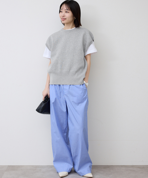 SLOBE IENA(スローブイエナ)の「《追加》ダブルフェイスバックオープンベスト(ベスト・レディース・ピンク系その他/チャコールグレー・FREE)」の4枚目の写真