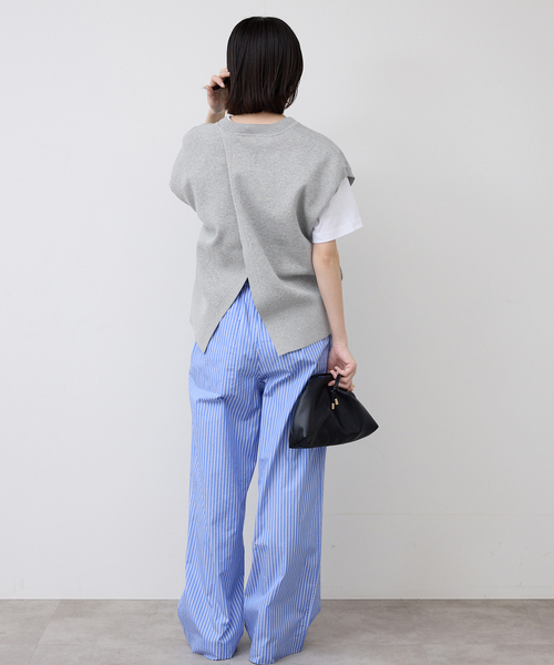 SLOBE IENA(スローブイエナ)の「《追加》ダブルフェイスバックオープンベスト(ベスト・レディース・ピンク系その他/チャコールグレー・FREE)」の6枚目の写真