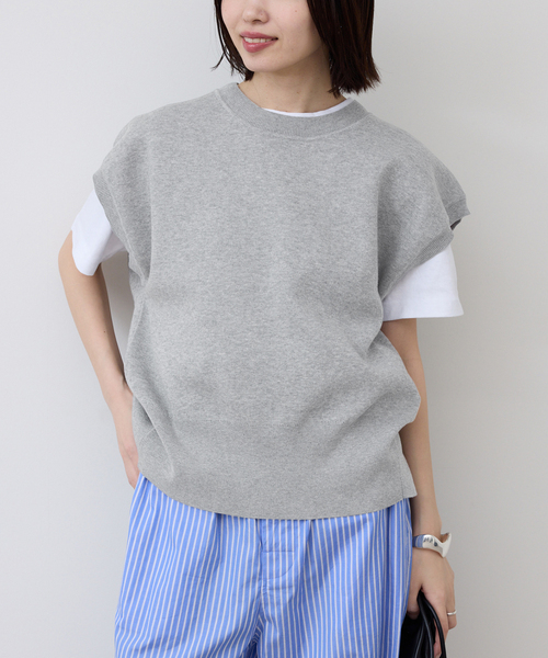 SLOBE IENA(スローブイエナ)の「《追加》ダブルフェイスバックオープンベスト(ベスト・レディース・ピンク系その他/チャコールグレー・FREE)」の7枚目の写真