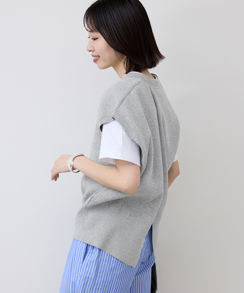 SLOBE IENA(スローブイエナ)の「《追加》ダブルフェイスバックオープンベスト(ベスト・レディース・ピンク系その他/チャコールグレー・FREE)」の8枚目の写真