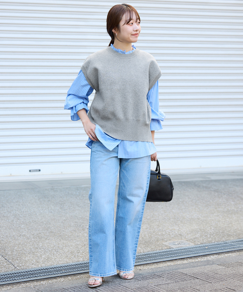 SLOBE IENA(スローブイエナ)の「《追加》ダブルフェイスバックオープンベスト(ベスト・レディース・ピンク系その他/チャコールグレー・FREE)」の10枚目の写真