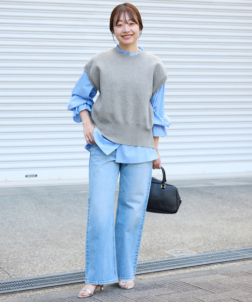 SLOBE IENA(スローブイエナ)の「《追加》ダブルフェイスバックオープンベスト(ベスト・レディース・ピンク系その他/チャコールグレー・FREE)」の11枚目の写真