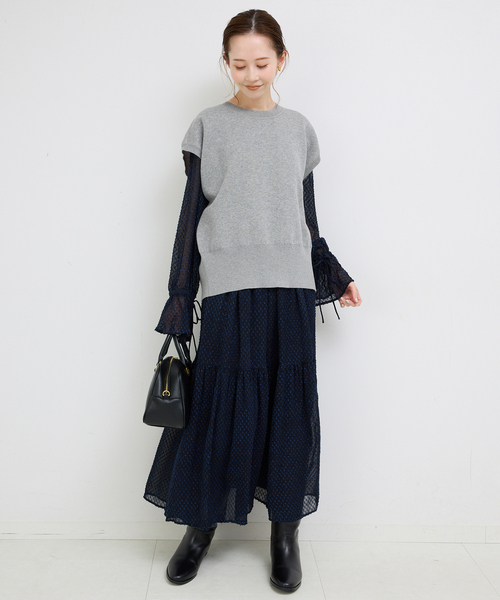 SLOBE IENA(スローブイエナ)の「《追加》ダブルフェイスバックオープンベスト(ベスト・レディース・ピンク系その他/チャコールグレー・FREE)」の22枚目の写真