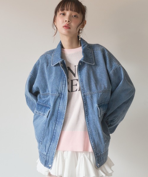 Nadana(ナダナ)の「デニムミドルジャケット(デニムジャケット・レディース・サックスブルー・MEDIUM)」の7枚目の写真
