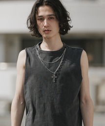Theater code（シアターコード）の「Chain Design Distressed Wash Tank Top / チェーンデザイン ウォッシュ加工 ダメージタンクトップ 2026年春夏（タンクトップ）」