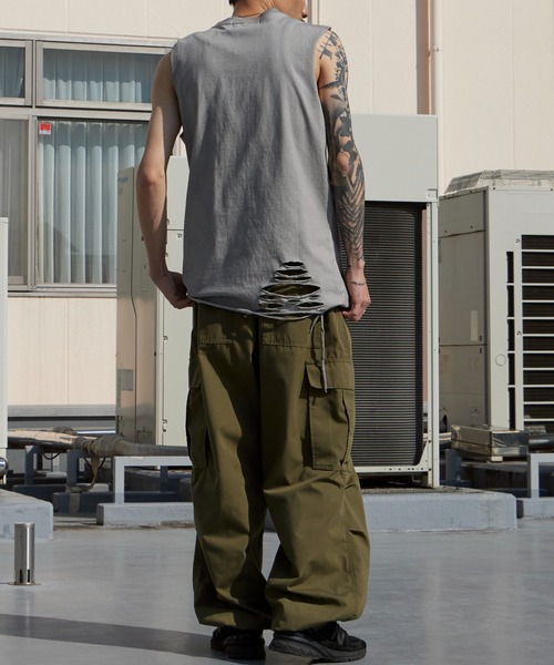 Theater code（シアターコード）の「Chain Design Distressed Wash Tank Top / チェーンデザイン ウォッシュ加工 ダメージタンクトップ 2026年春夏（タンクトップ・メンズ・ブラック/グレー・M/L）」の20枚目の写真