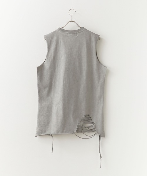 Theater code（シアターコード）の「Chain Design Distressed Wash Tank Top / チェーンデザイン ウォッシュ加工 ダメージタンクトップ 2026年春夏（タンクトップ・メンズ・ブラック/グレー・M/L）」の13枚目の写真