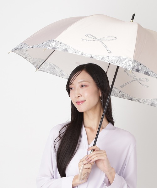 長傘 耐風 大きめ フラワー デイジーリボンプリント（長傘）｜LANVIN