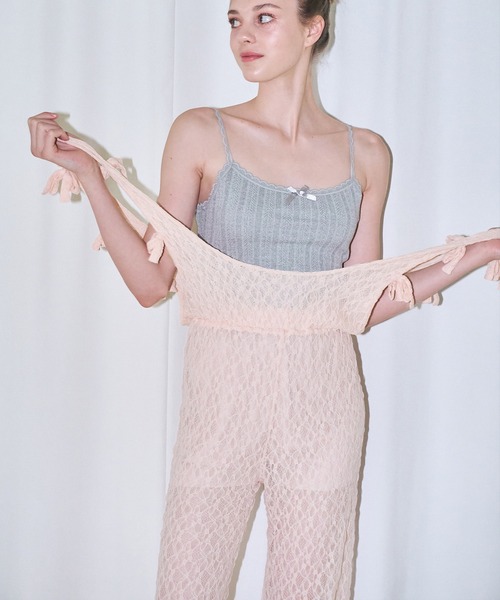 mieya mieya(ミーヤミーヤ)の「【mieya mieya】BABY LACE SALOPETTE/ベビーレースサロペット(サロペット/オーバーオール・レディース・ブラック/ピンク・FREE)」の20枚目の写真