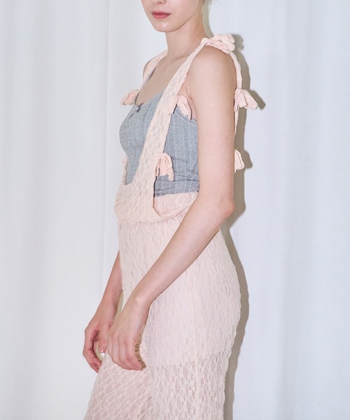 mieya mieya(ミーヤミーヤ)の「【mieya mieya】BABY LACE SALOPETTE/ベビーレースサロペット(サロペット/オーバーオール・レディース・ブラック/ピンク・FREE)」の21枚目の写真