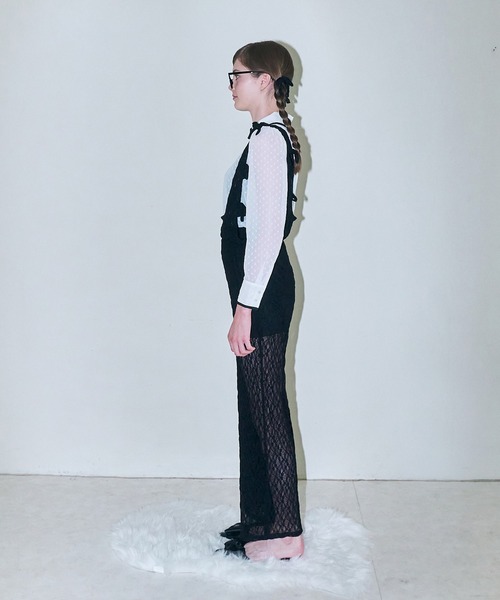 mieya mieya(ミーヤミーヤ)の「【mieya mieya】BABY LACE SALOPETTE/ベビーレースサロペット(サロペット/オーバーオール・レディース・ブラック/ピンク・FREE)」の14枚目の写真