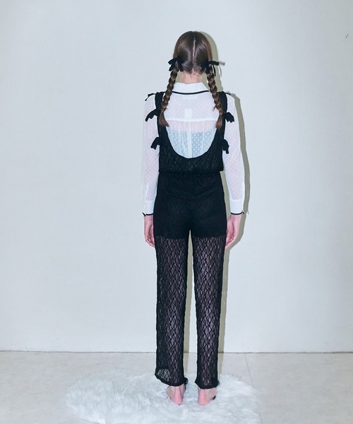 mieya mieya(ミーヤミーヤ)の「【mieya mieya】BABY LACE SALOPETTE/ベビーレースサロペット(サロペット/オーバーオール・レディース・ブラック/ピンク・FREE)」の15枚目の写真