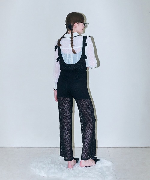 mieya mieya(ミーヤミーヤ)の「【mieya mieya】BABY LACE SALOPETTE/ベビーレースサロペット(サロペット/オーバーオール・レディース・ブラック/ピンク・FREE)」の18枚目の写真