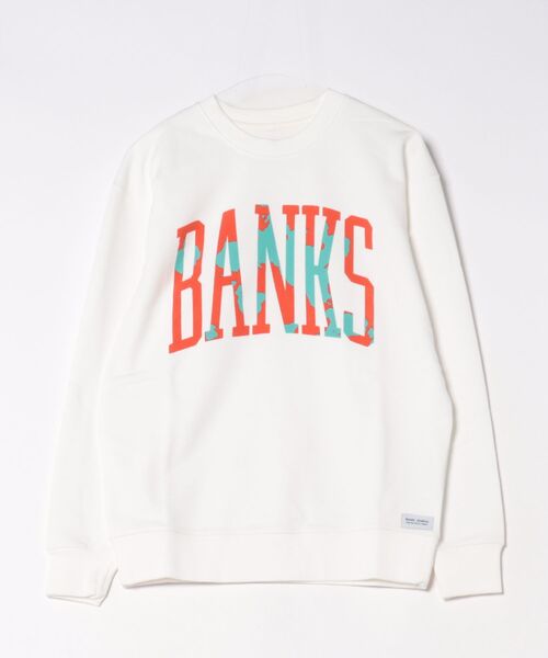 BANKS（バンクス）の「CREW / BANKS JOURNAL(バンクスジャーナル)スタンダードシルエットプリント長袖クルーネックスウェットトレーナ（スウェット・メンズ・ブラック/ヘザーグレー/ホワイト・LARGE/MEDIUM）」の2枚目の写真