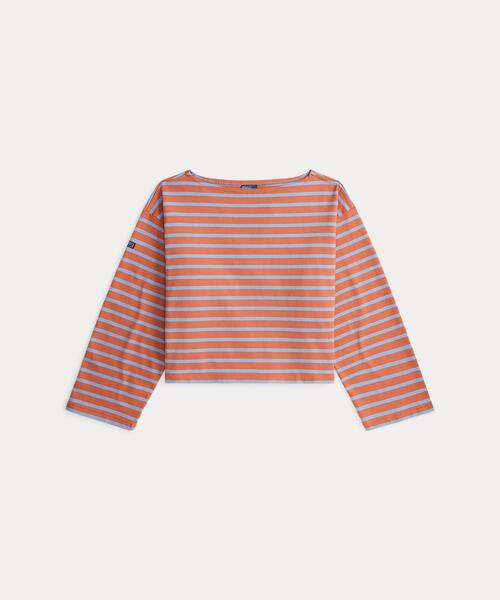 セール】ストライプド ボートネック マリナー Tシャツ（Tシャツ